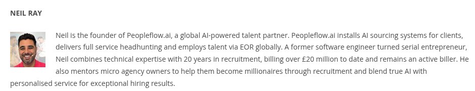 National Online Recruitment Awards judges 2025 page listing Neil Ray